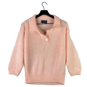 Vintage 80s Mademoiselle Pink Acrylic Knit Sweater Women’s M USA Pullover Top